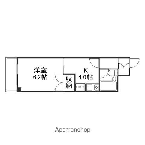 ダイアパレス小松(1K/2階)の間取り写真