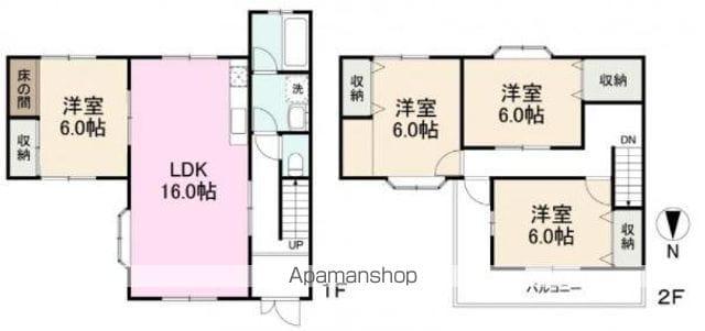 高松琴平電鉄琴平線 三条駅(高松) 徒歩10分 2階建 築20年(4LDK)の間取り写真