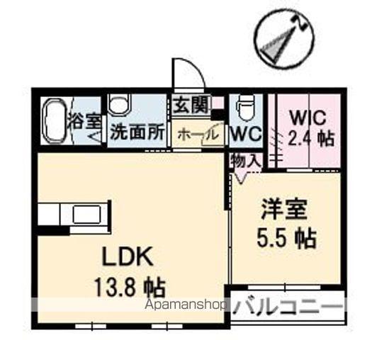 シャーメゾンさくら B棟(1LDK/1階)の間取り写真