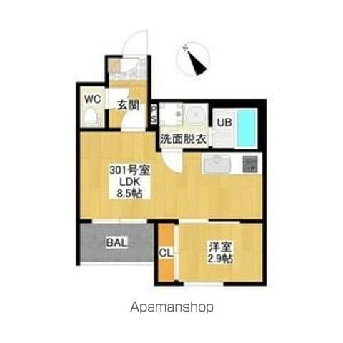 R-SMART大曽根(1LDK/3階)の間取り写真