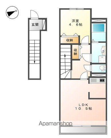 メゾンかきつばた(1LDK/2階)の間取り写真