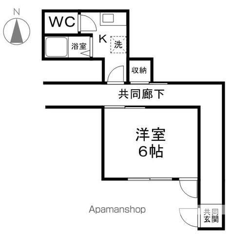 ソレイユ若里(1K/2階)の間取り写真