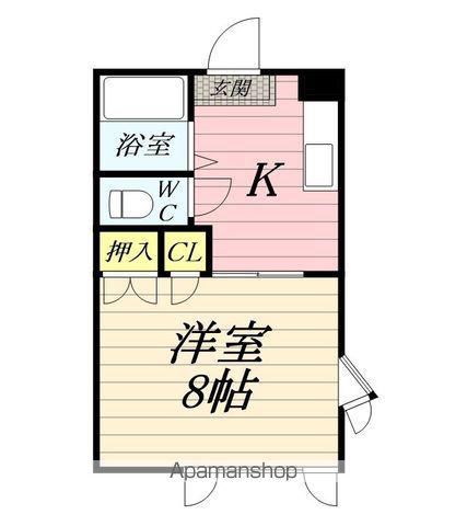 エスポワールⅠ(1K/1階)の間取り写真