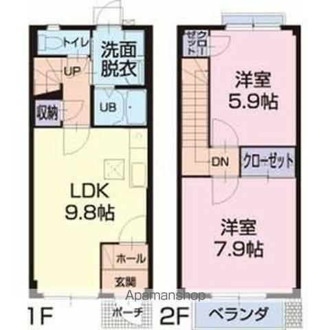 コーポハピネスＡ棟(2LDK)の間取り写真