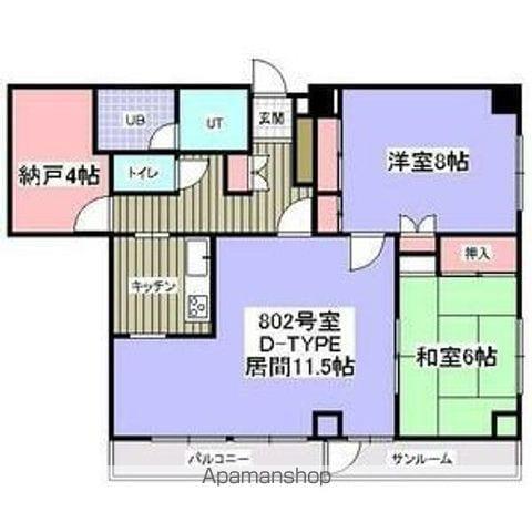 MFビル(2SLDK/8階)の間取り写真