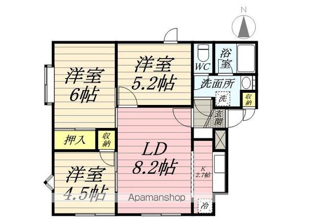 STハイツ北郷(3LDK/2階)の間取り写真
