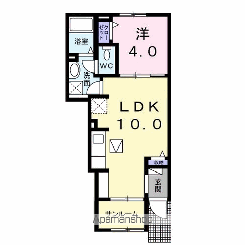 エミネンス(1LDK/1階)の間取り写真