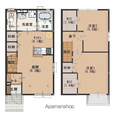 リヴェールB(2LDK/1階)の間取り写真