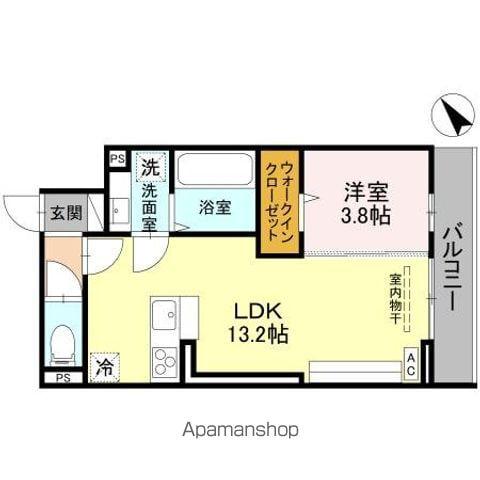 D-ROOM川端町(1LDK/3階)の間取り写真