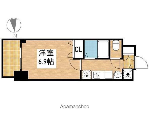 プレサンスSAKAEリバースタイル(ワンルーム/12階)の間取り写真