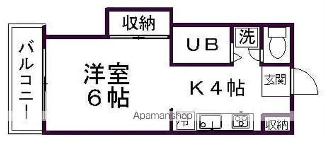 第2スカイハイツ(1K/1階)の間取り写真