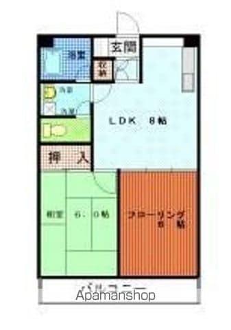 ヌーヴェル大手門(2DK/7階)の間取り写真