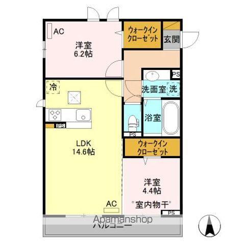 プライムレジデンス(2LDK/1階)の間取り写真