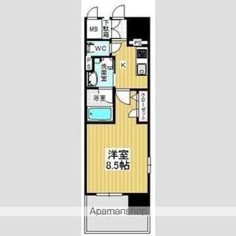 セレニティー大須(1K/8階)の間取り写真