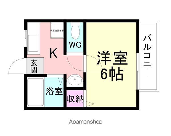 アコール上ノ島(ワンルーム/1階)の間取り写真
