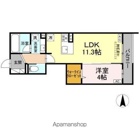 セレスティア中野上高田(1LDK/3階)の間取り写真