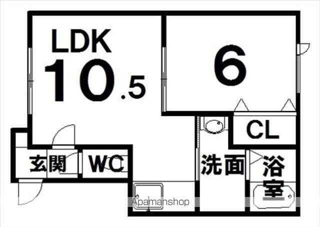 ベルエットRTS(1LDK/2階)の間取り写真