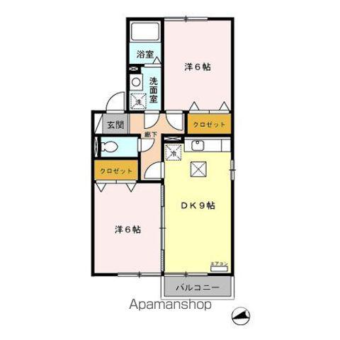 フラッツウィンドA/B(2DK/1階)の間取り写真