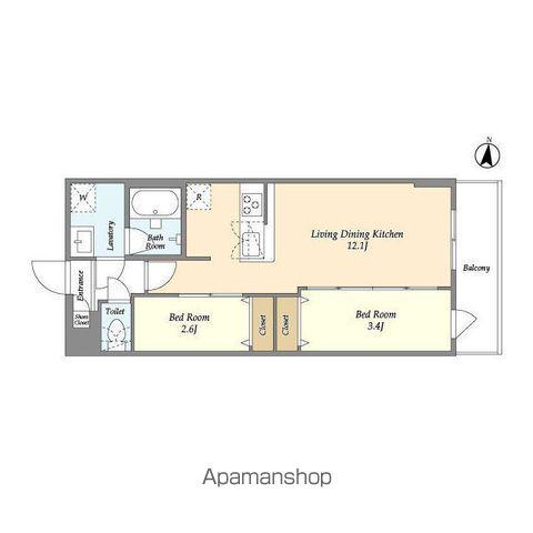 アルファコート梅島(2LDK/3階)の間取り写真