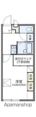 レオパレスガルデニア若葉(1K/2階)の間取り写真