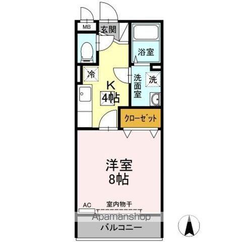 I MARK(1K/1階)の間取り写真