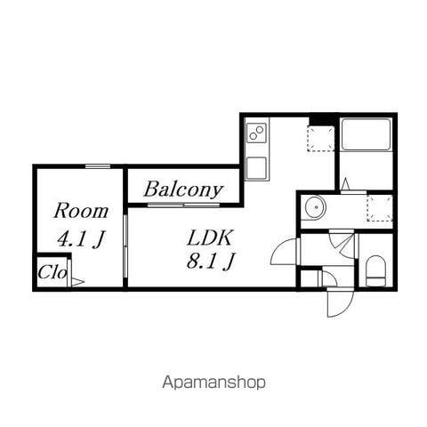 メイクスR高畑(1LDK/3階)の間取り写真