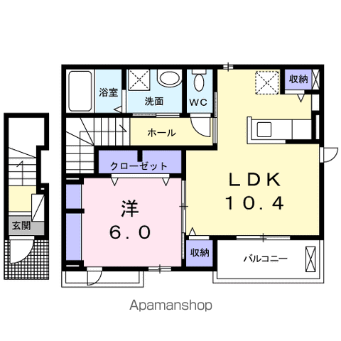 フォレ リュミエール(1LDK/2階)の間取り写真