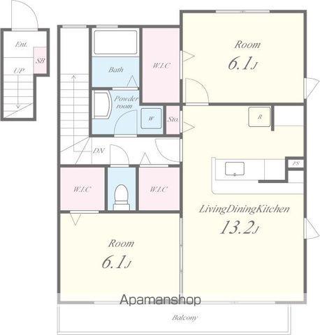 プロニティヴィラC(2LDK/2階)の間取り写真
