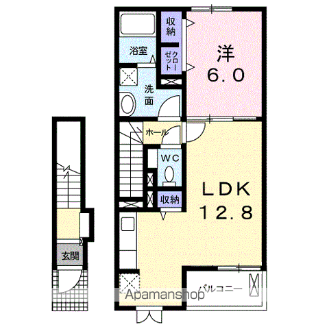グランノーヴァ(1LDK/2階)の間取り写真