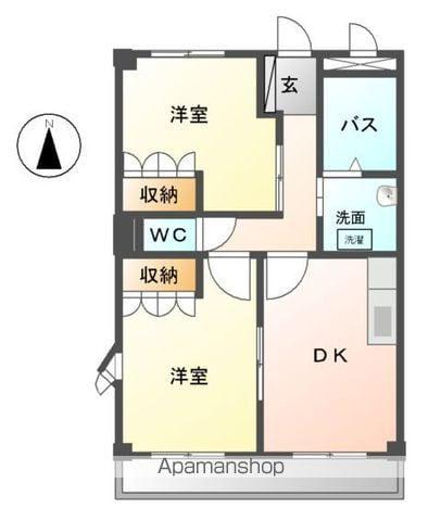 ガーデンビレッジPARTⅡ(2DK/2階)の間取り写真