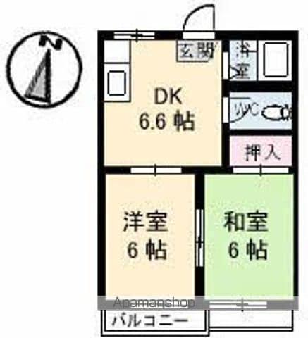 シーサイド・ハイツ A棟(2DK/2階)の間取り写真