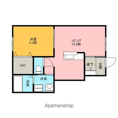 プリミエールかがやきの丘D(1LDK/1階)の間取り写真