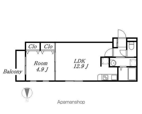 MOVE若宮(1LDK/1階)の間取り写真