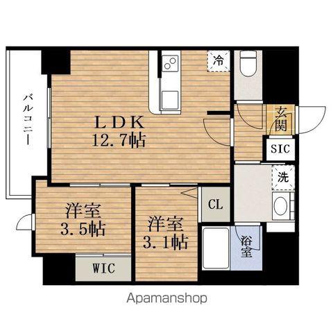 COMFORIA LIV北浜高麗橋(2LDK/11階)の間取り写真