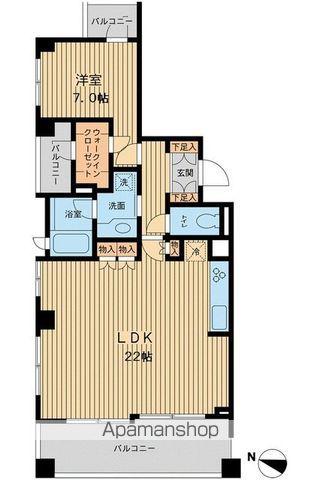 アーデン駒沢パークフロント(1LDK/4階)の間取り写真