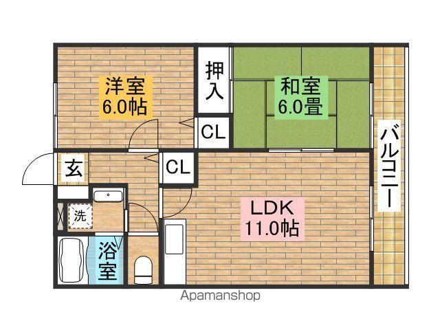 グランパルク(2LDK/1階)の間取り写真