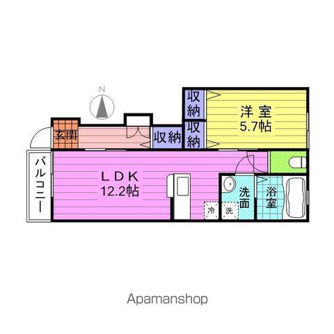 ドゥ・アネッサⅥ(1LDK/1階)の間取り写真