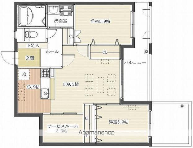 ALTE MEISTER和知川原(2LDK/4階)の間取り写真