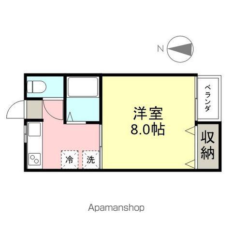 クリーミーハウス(1K/2階)の間取り写真