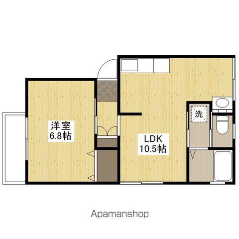 ハイム岩崎(1LDK/2階)の間取り写真