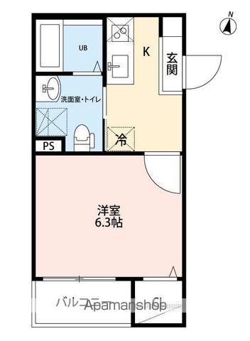 コンフォートプラス(1K/2階)の間取り写真