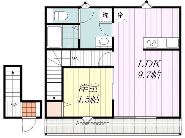 PRIMROSE土居田(1LDK/2階)の間取り写真