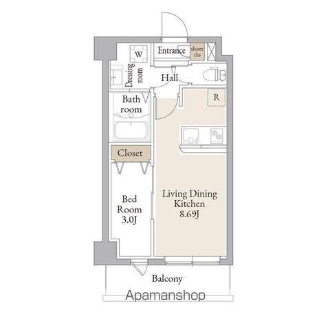 アルファコートお花茶屋2(1LDK/3階)の間取り写真