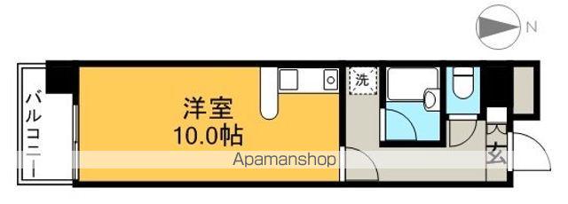 ラポール上町(ワンルーム/2階)の間取り写真