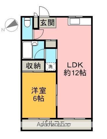 グラッドハウスⅡ(1LDK/1階)の間取り写真