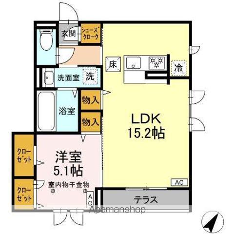 CLASSEUM連坊Ⅰ(1LDK/1階)の間取り写真
