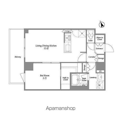 プラネソシエ青戸(1LDK/1階)の間取り写真