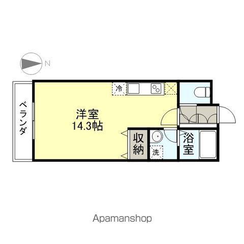 キュオン(ワンルーム/1階)の間取り写真