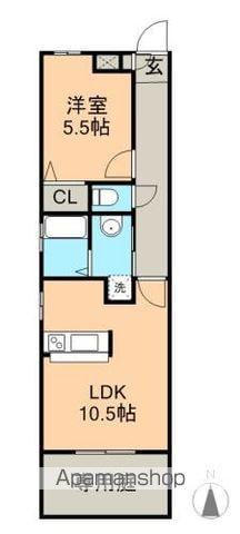 ブルーローズガーデン(1LDK/1階)の間取り写真