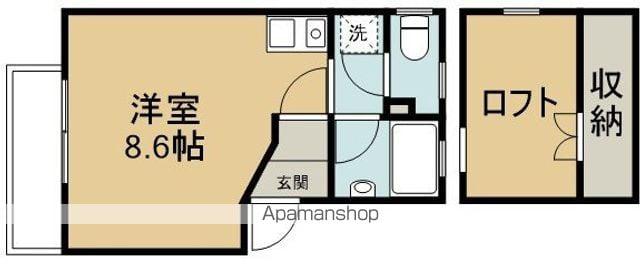 ルミエール毛呂山(ワンルーム/2階)の間取り写真